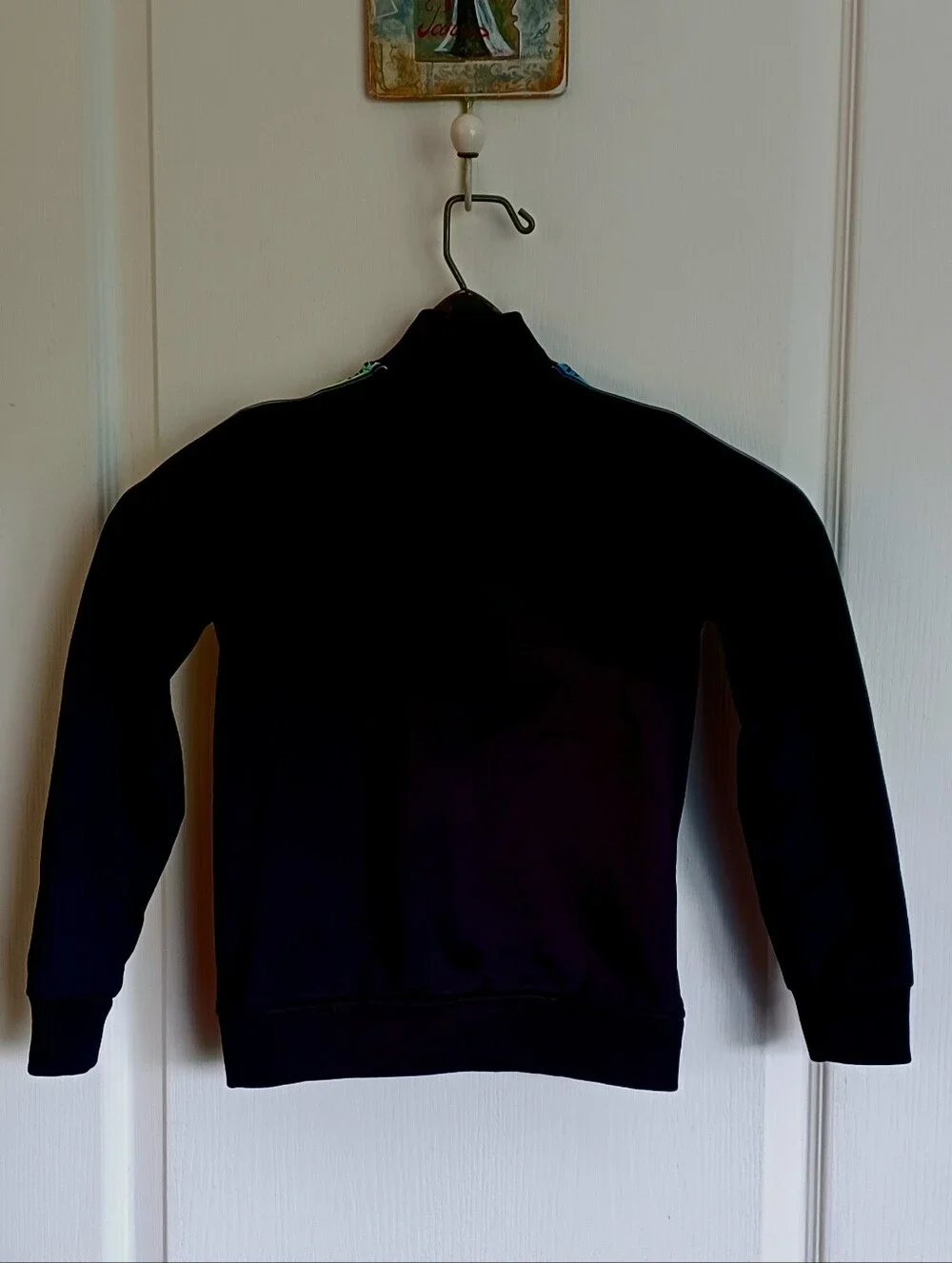 HURLEY SIZE 6 KIDS' FULL-ZIP TRACK JACKET (AGES 5-6) BLACK NEON-STRIPED SLEEVES